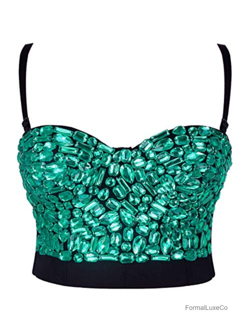Rhinestone Push Up Bustier Bra Crop Top Clubwear